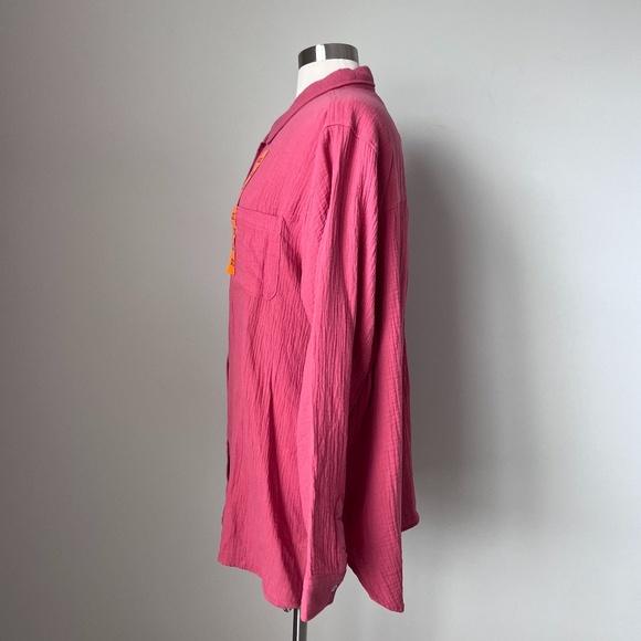 Jessica Simpson Gauzy Long Sleeve Button Down Shirt XXL - Picture 12 of 16